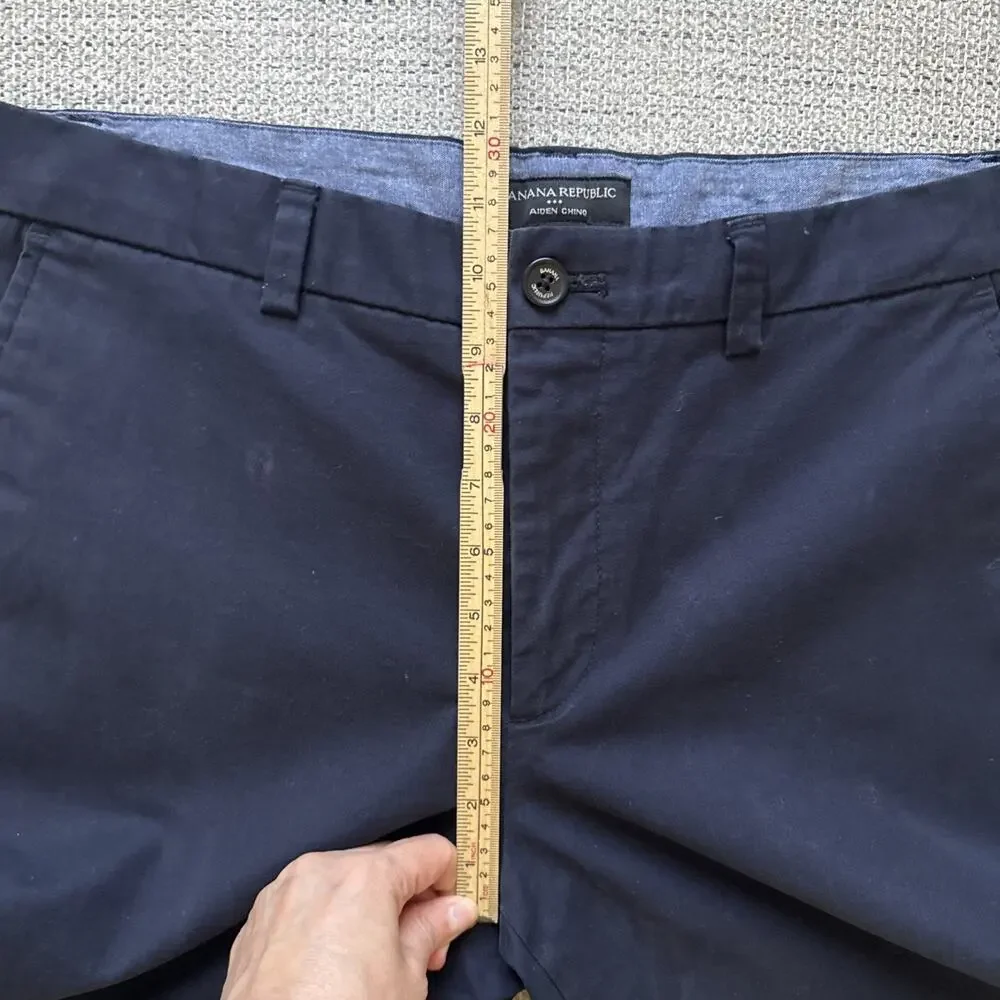 Banana Republic Men’s Aiden Chino Pants 33x32 Navy Blue Slim Fit Cotton Stretch